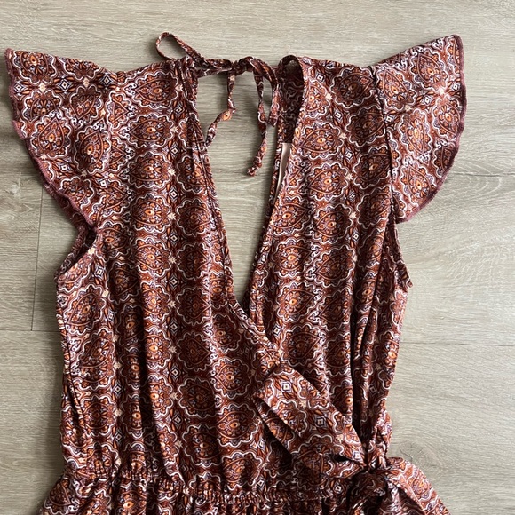 Band of Gypsies B.O.G Collective Maxi Dress Flutter Sleeves size XS Cottage - Picture 4 of 10